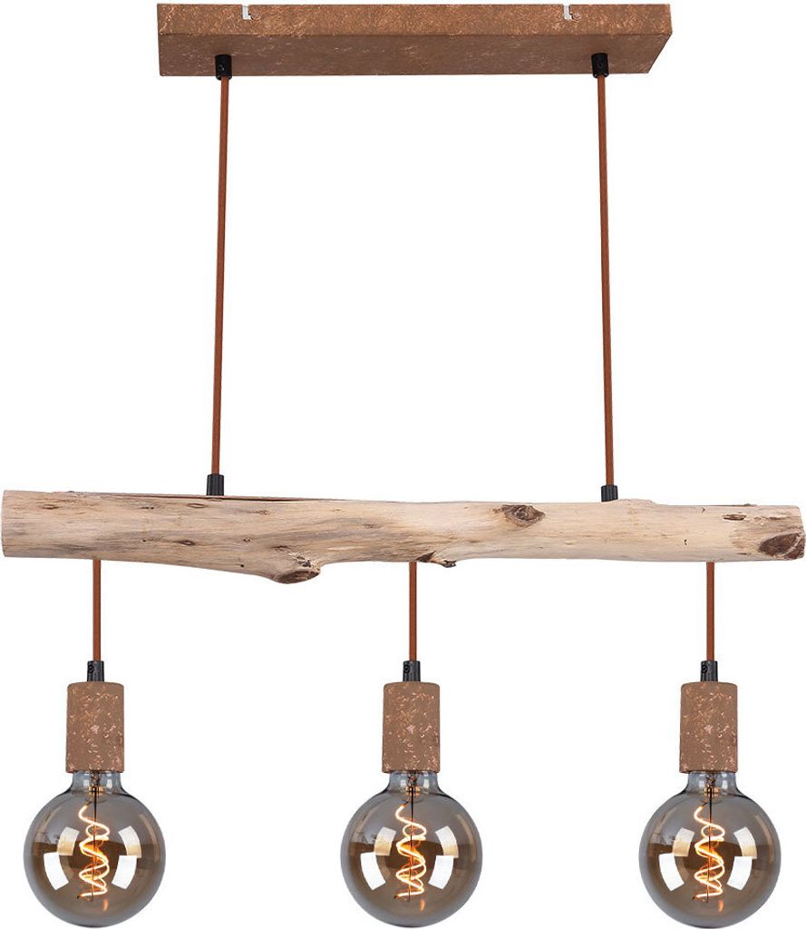 Hängeleuchte, Balken natur, Kabel, rost, L 60 cm Produktbild 