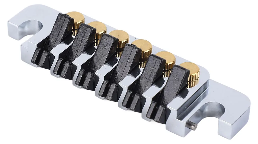 Chevalet à rouleaux avec 2 vis pour guitare électrique type LP chromé - 5