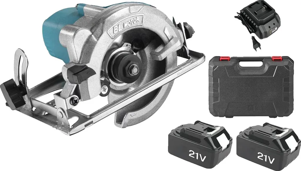 Scie circulaire sans fil avec 2 batteries et inclinaison réglable