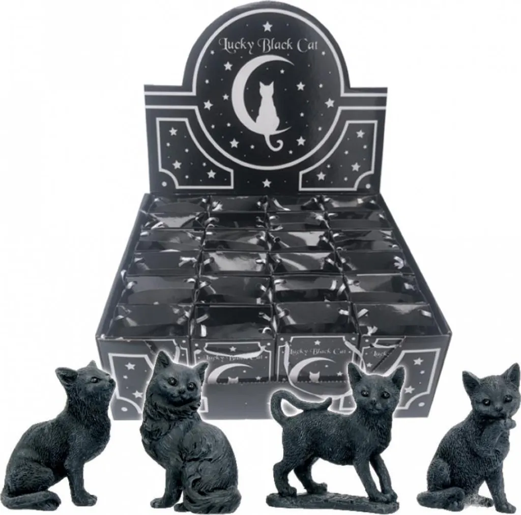 Figurine Chat Noir pour Bureau 9cm - Déco Spirituelle et Chance Nemesis
