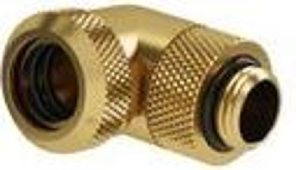 Barrow Multi-Link Adapter Anschluss 90 Grad G1/4 Zoll AG auf 14mm AD Hardtube - drehbar, gold