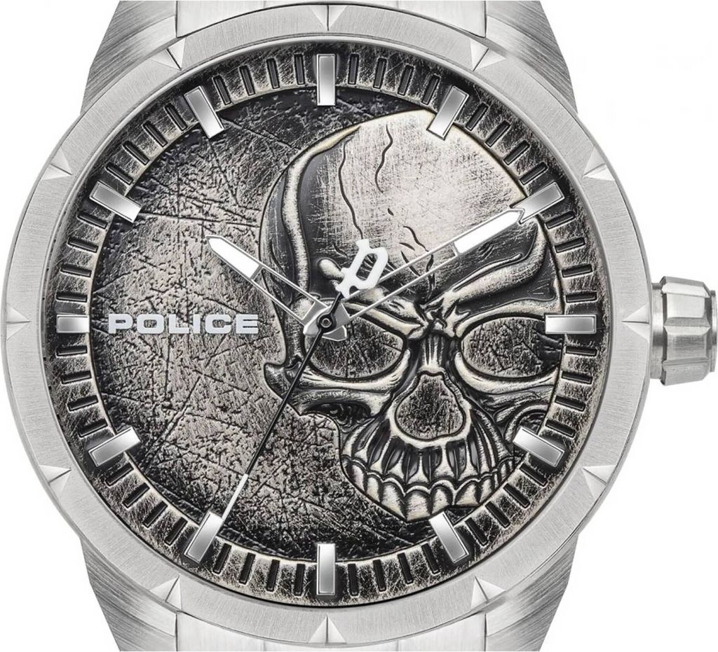 Herrenuhr Armbanduhr Totenkopf Police Armbanduhr Totenkopf