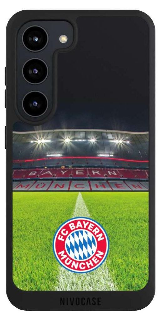 NIVOCASE Handyhülle für Samsung Galaxy S23 Hülle NIVOpure Case Schwarz FC Bayern München FCB Stadion