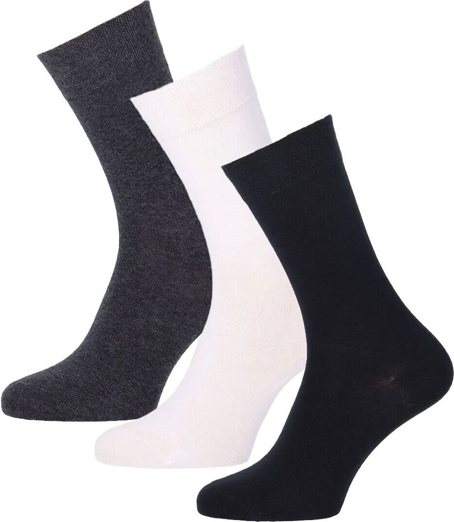 Uni Baumwolle Socke DAILY LIFE 3-er Pack grau-weiss-35-38