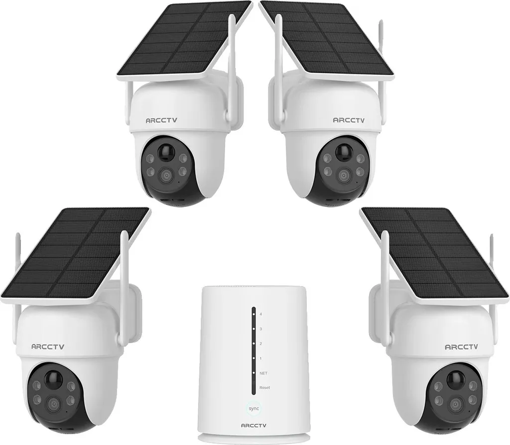 Caméra de sécurité solaire extérieure sans fil avec détection PIR