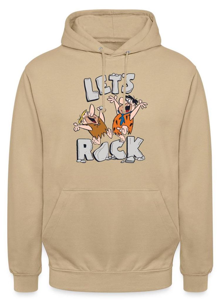 Spreadshirt The Flintstones Fred Und Barney Let's Rock Uni Hoodie, XXL, Beige