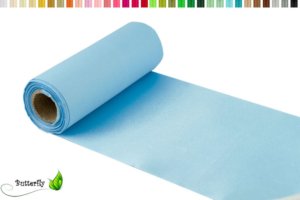 9m Rolle Satin Tischband 30cm, Farbauswahl:hellblau 311 / Produktbild 