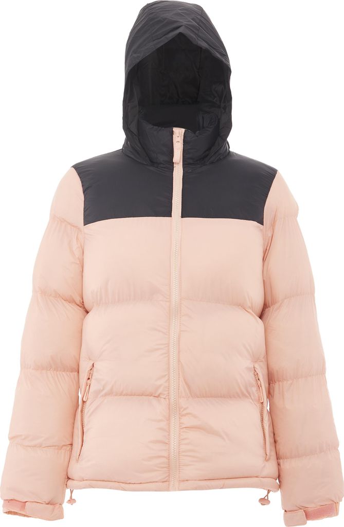 LIBBI damen wattierte steppjacke - pfirsich schwarz, XXL