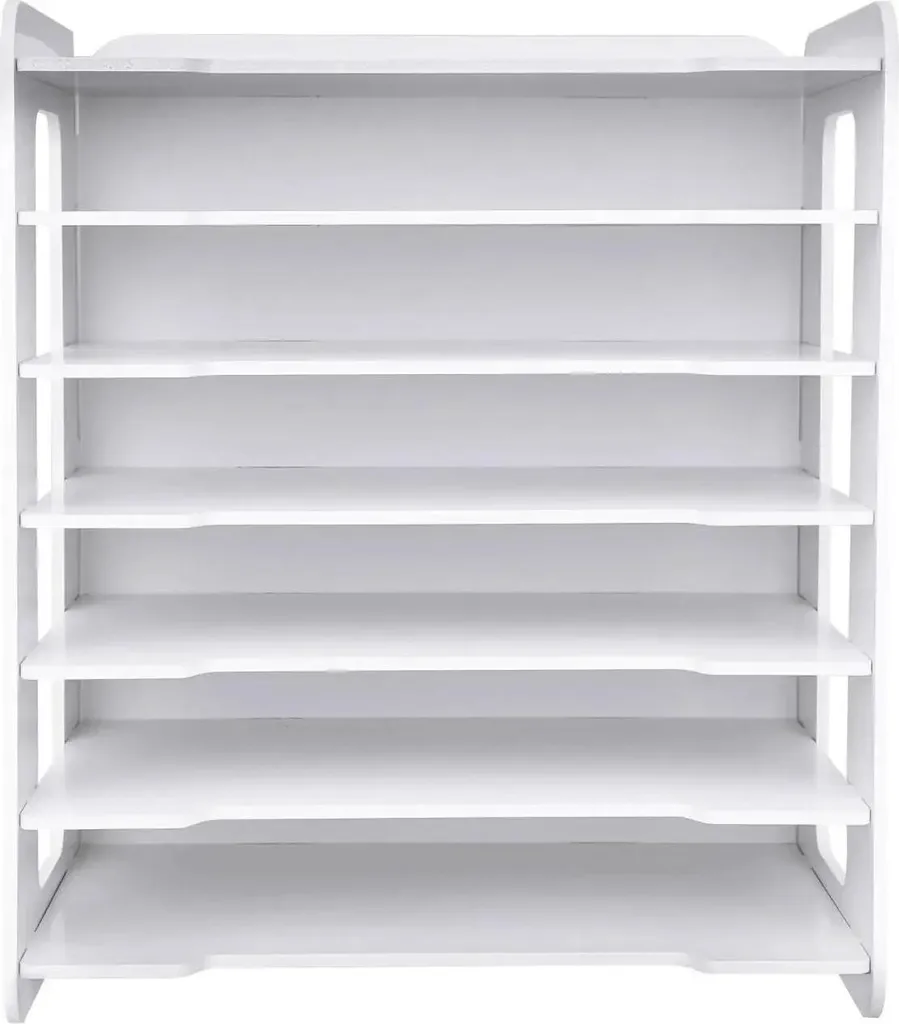 Rangement de bureau 7 compartiments PVC blanc robuste et facile à monter - 8