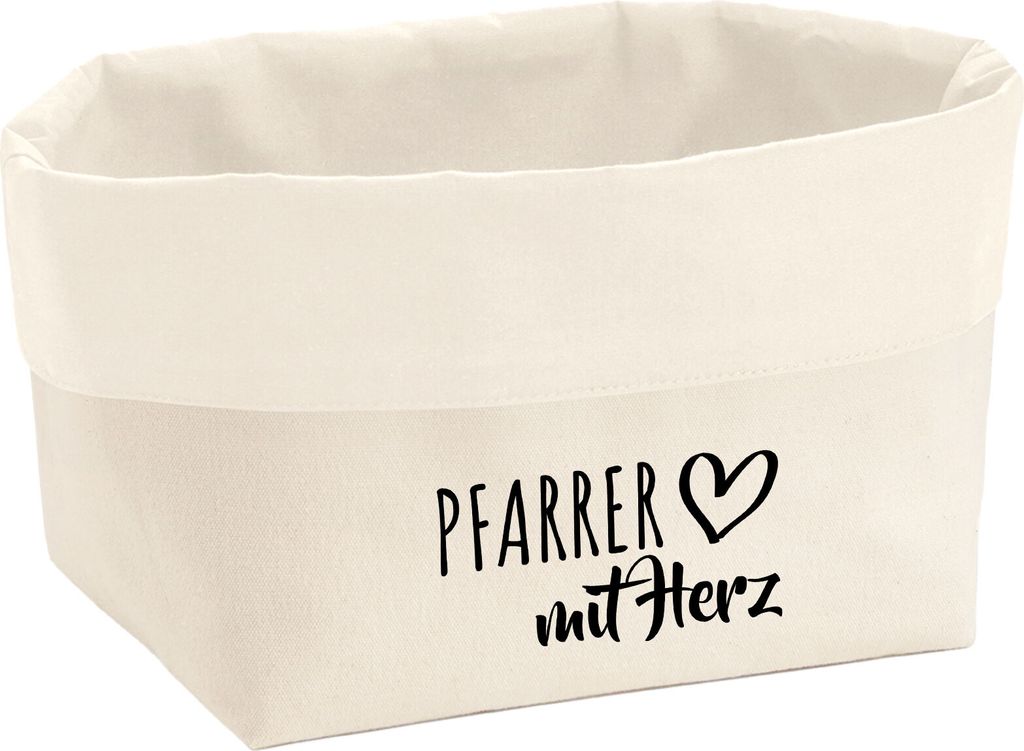 Huuraa Organizer Pfarrer mit Herz 3 Liter Medium Canvas Baumwolle Utensilo Geschenkidee