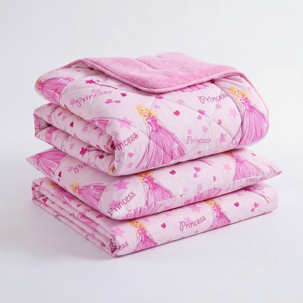 Kinder Wellsoft Bettset Prinzessin 135x200 cm, Decke +