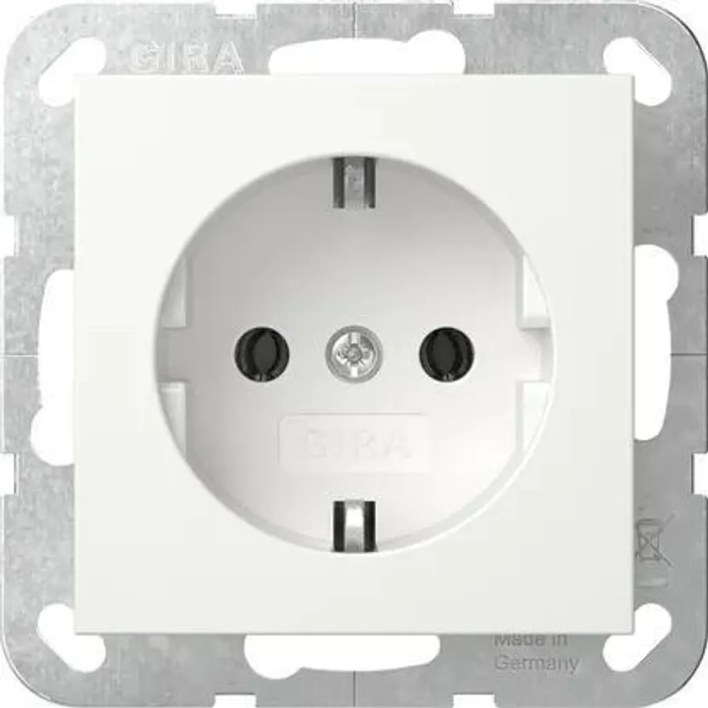Prise de Courant Gira Système 55 Blanc Mat pour installation intérieure