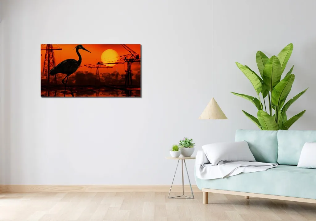 Décoration Murale Bureau Grue Industrielle Crépuscule - 100 x 50 cm - 2