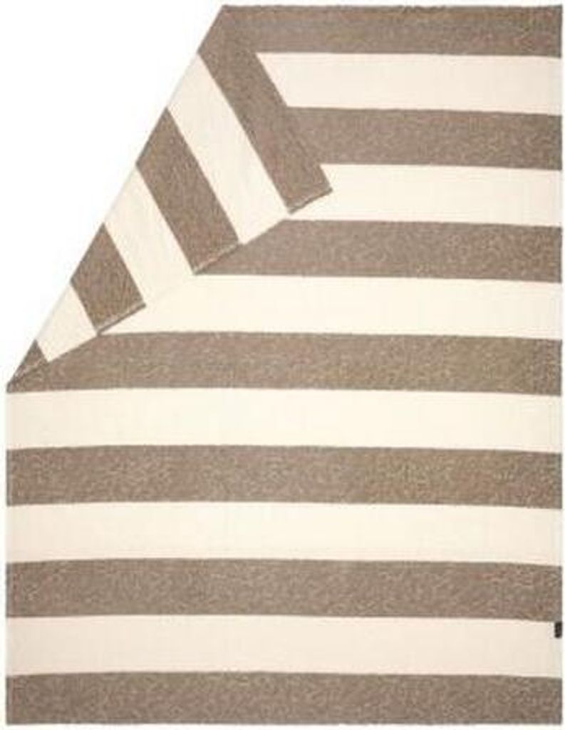 David Fussenegger Wohndecke Teddy 'Blockstreifen' 150 x 200 cm Chinchilla - Beige