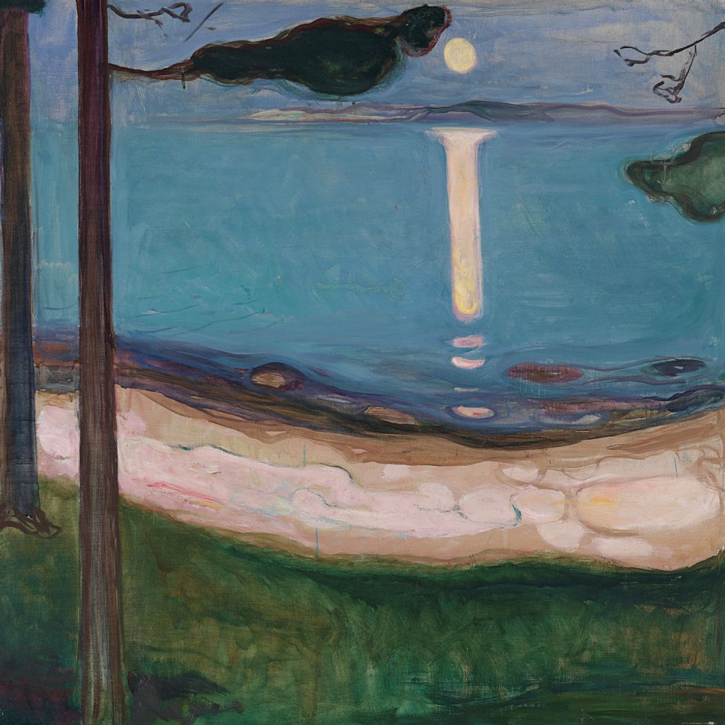 Edvard Munch Kunstdruck Bild - Mondlicht, 1895 (100 x 100 cm)