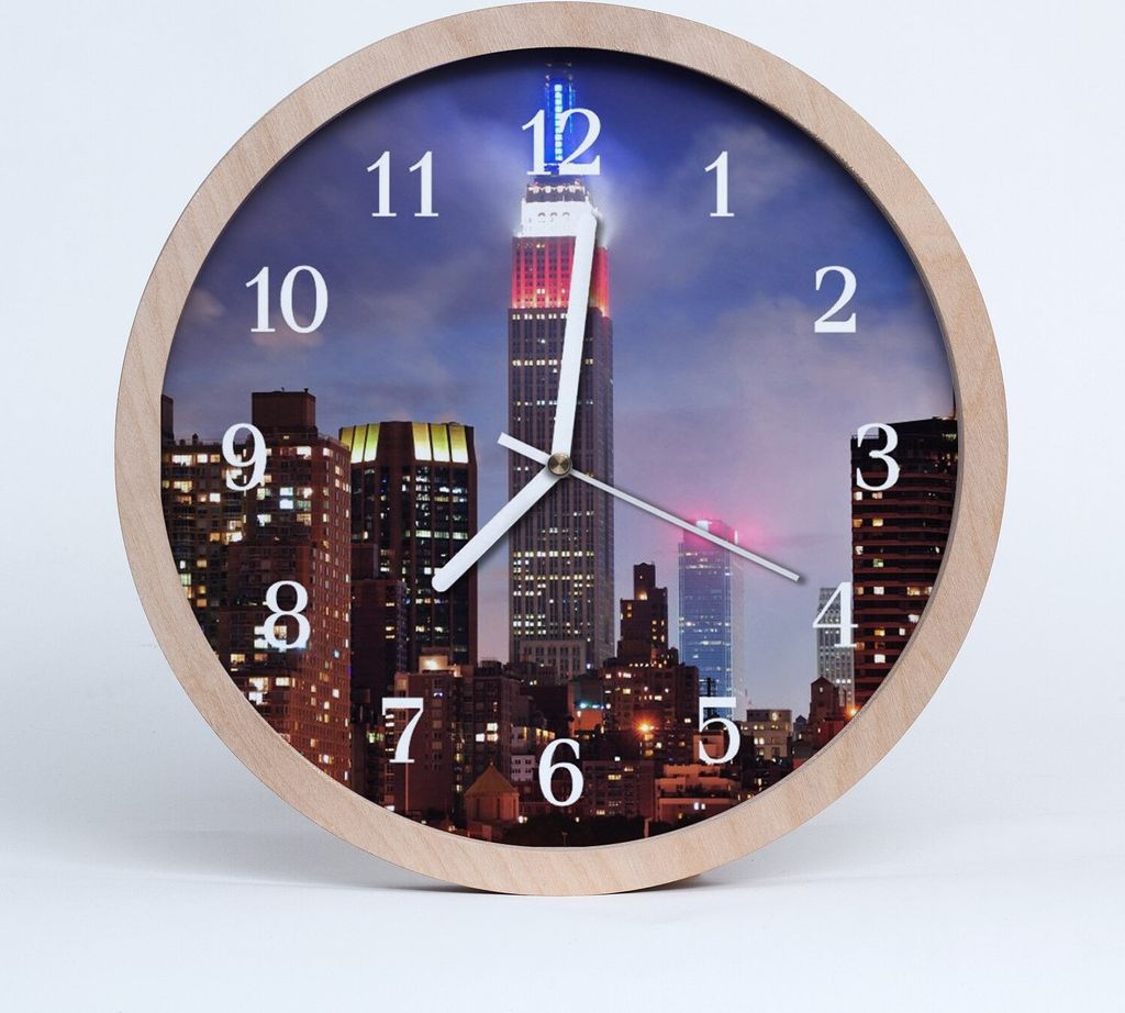 Holzuhr 30fi cm wanduhr - Stadtgebäude Stadt