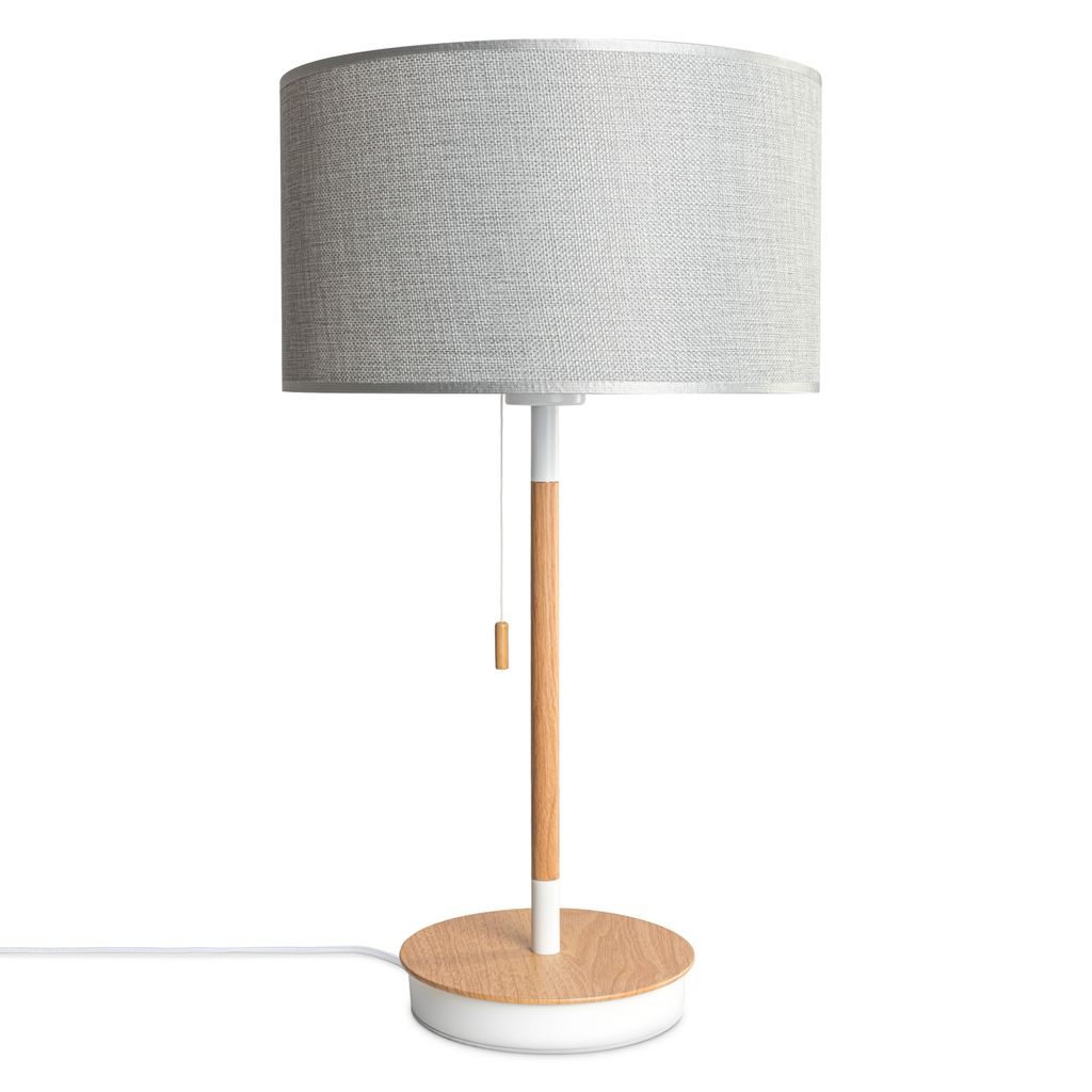 Stehleuchte Wohnzimmer Stoffschirm Tischlampe Textil Schirm E27 Nachtlicht