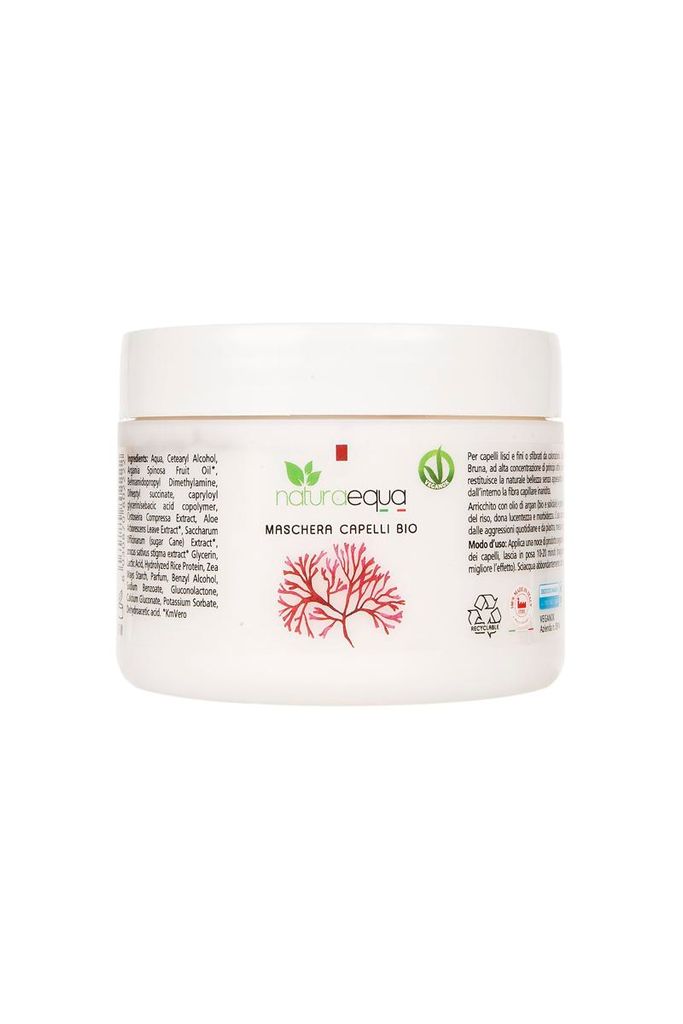 BIO Alga Bruna - Haarmaske 250 ml - restrukturierend für glattes und feines Haar - mit Arganöl - vegan und nachhaltig