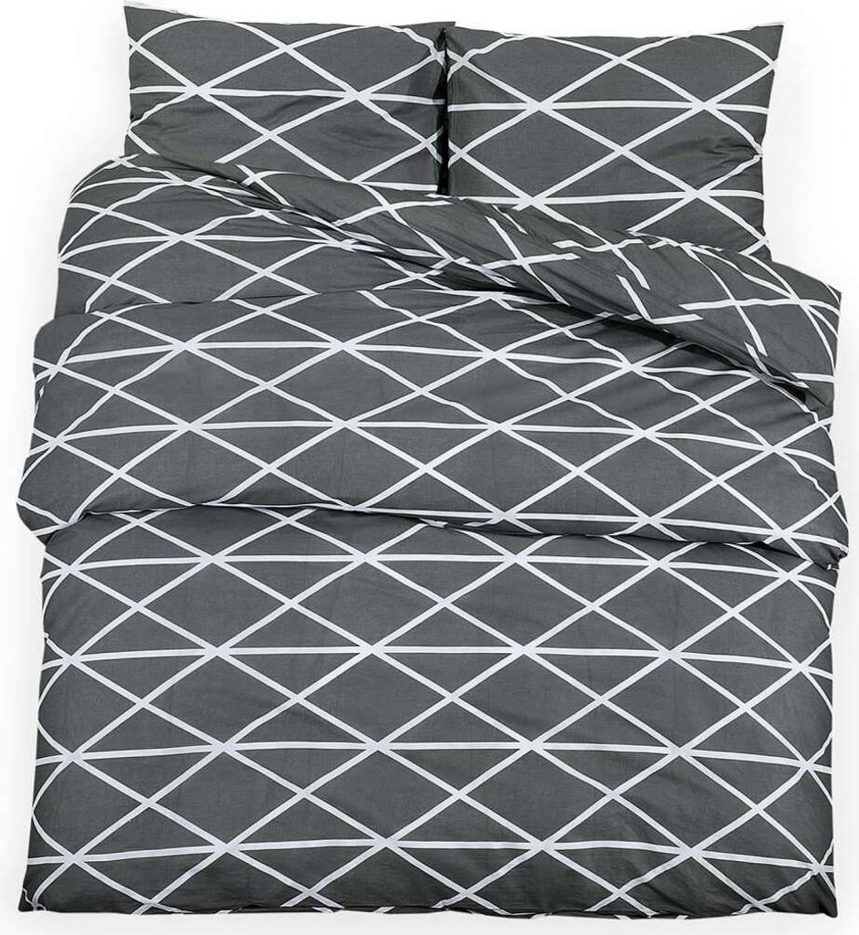 vidaXL Set di biancheria da letto grigio 140x200 cm cotone Immagine del prodotto 