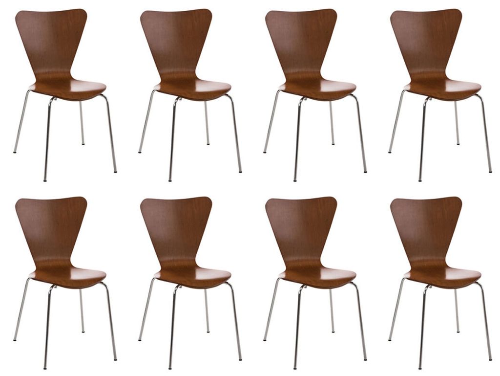 CLP 8er Set Besucherstuhl Calisto stapelbar Farbe:braun