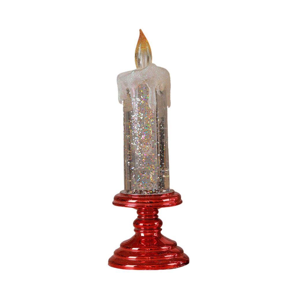 LED -Paillettenkerzen Kerze leichte glänzende Weihnachtsfleisch Kerze leichte Flameless Electronic Candle für Weihnachtsfeier Hochzeitdekoration-Rot