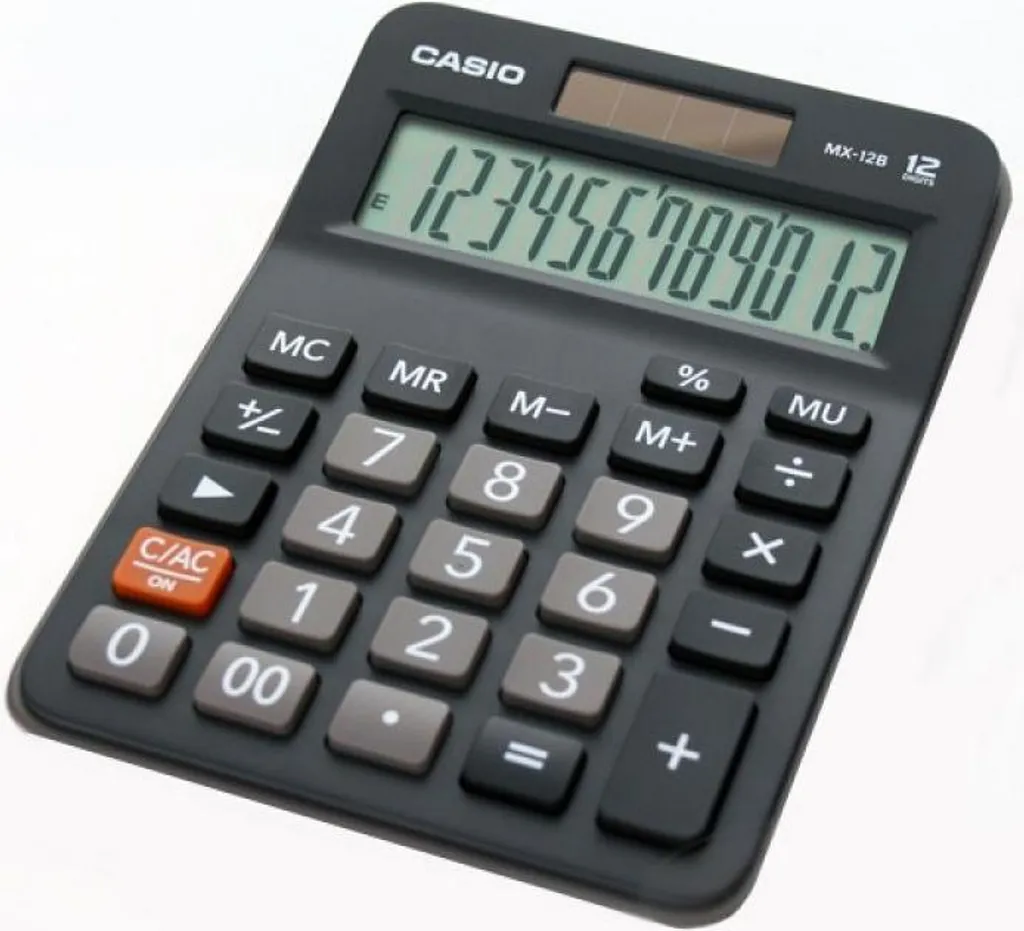Calcolatrice Desktop Casio MX-12B Black | 12 Cifre e Dual Power per Magazzino