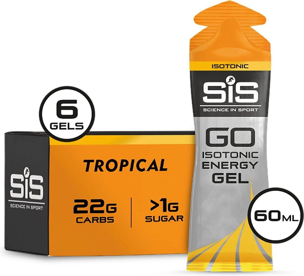 Science in Sport - SIS Go Energy + Electrolyte - Sportgel - Energiegel - Isotonisches Sportgel - Tropisch geschmack - 6 x 60