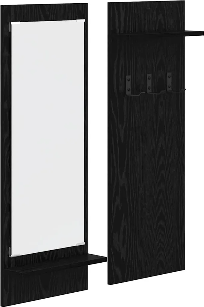 Comodino da Parete Rovere Nero 70x90x10 cm - Design Moderno Sospeso