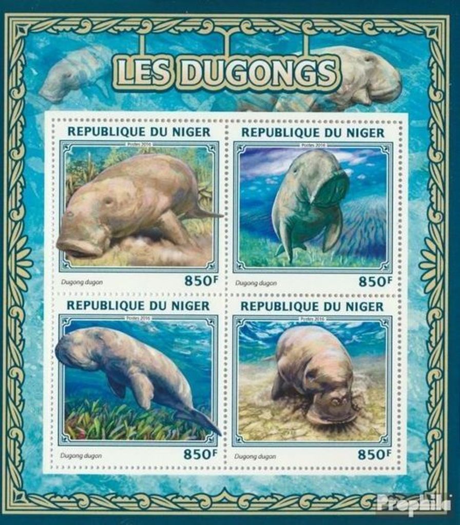 Briefmarken Niger 2016 Mi 4572-4575 Kleinbogen (kompl. Ausg.) postfrisch Dugongs