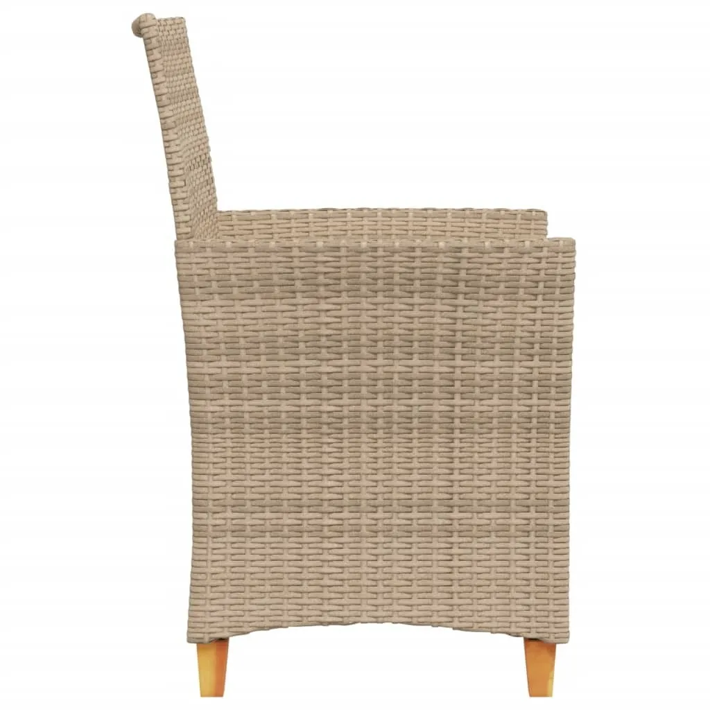 Chaises jardin poly rotin beige avec coussins confortables - Set 2 - 6