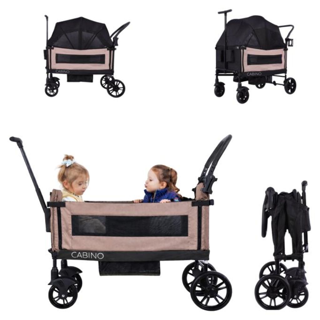 Cabino Bollerwagen Waggie, noir/taupe – chariot pliable Image du produit 