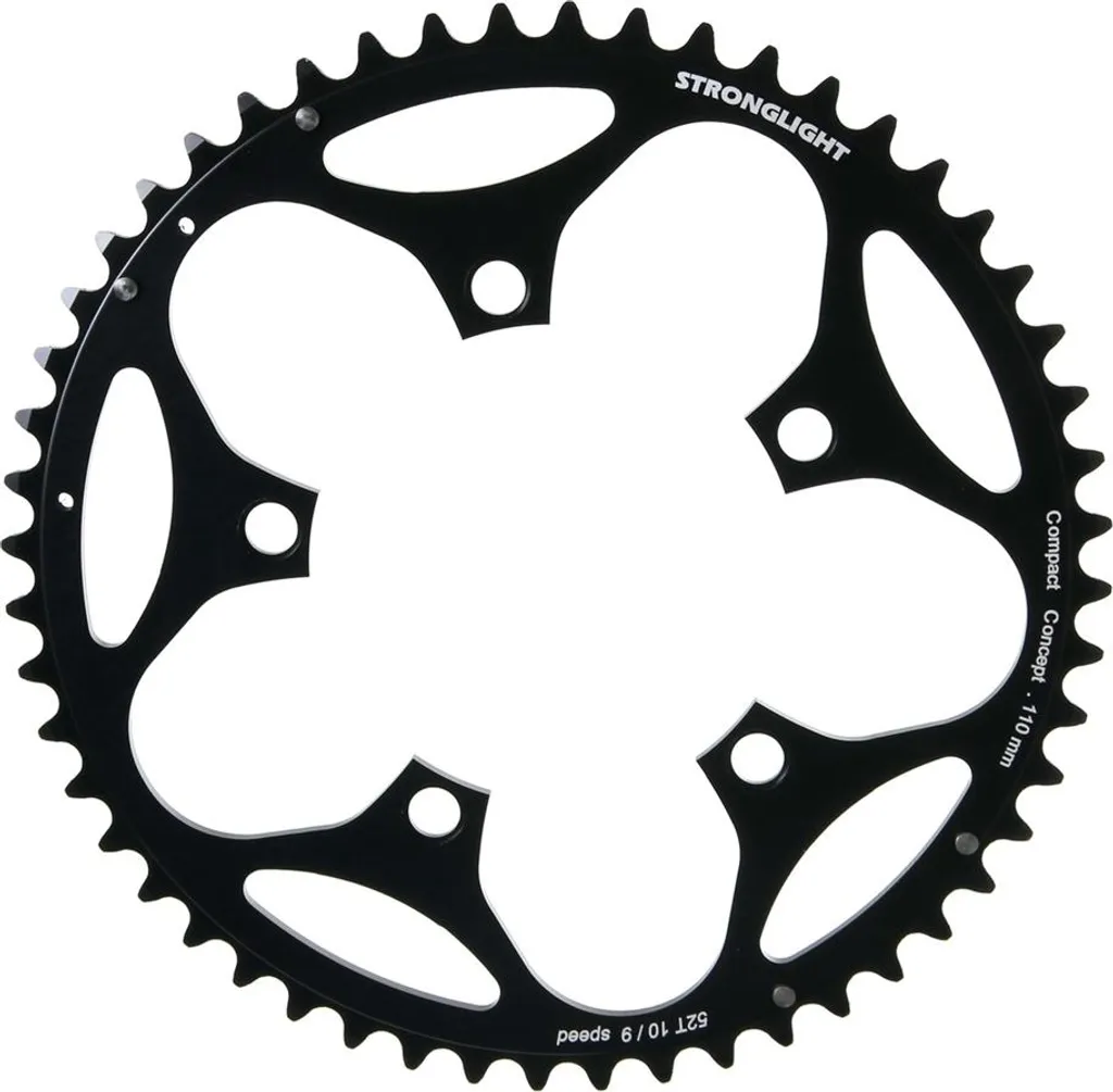 Plateau Stronglight 52 dents entraxe 110mm noir pour pédalier de route