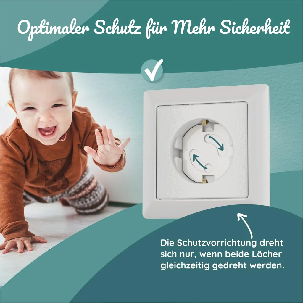 Protéger les Prises Électriques du Bébé - Set de 20 Protections Noires Fixes