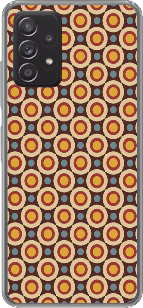 MuchoWow Handyhülle Schutzhülle Hülle für Telefoonhoesje Samsung Galaxy A33 5G Retro - Vintage - Design - Kreis Silikon Softcase Handy Hülle...