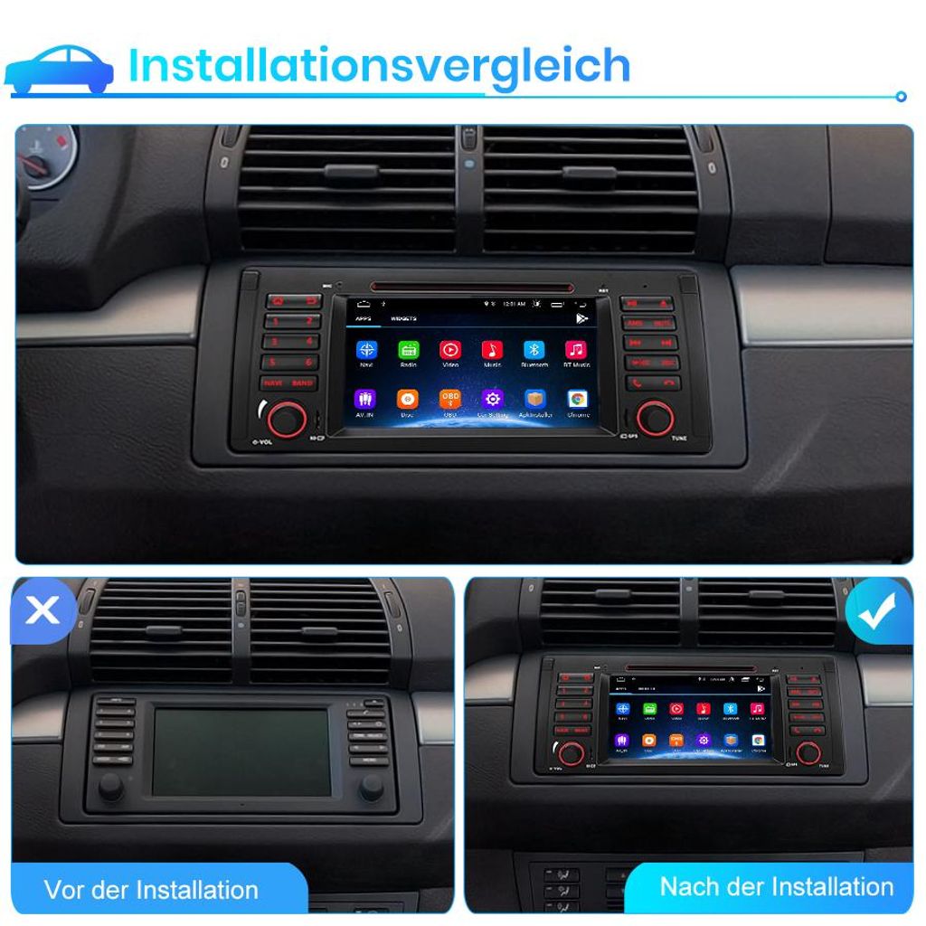 7"Android13 Carplay Autoradio 2+32G Für BMW E53 E39 5 Series GPS Navi BT WIFI RDS DAB android auto CD/DVD player