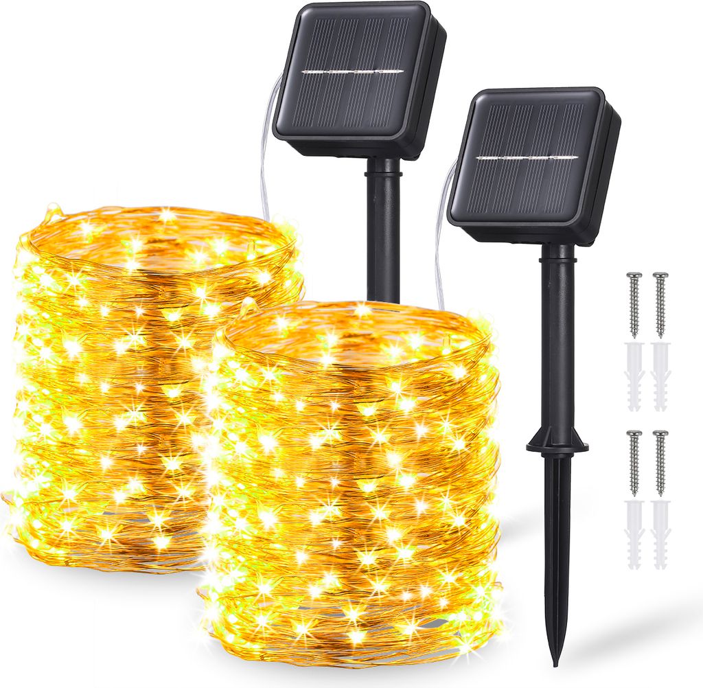 2 sztuki Tomshine 120Leds, 12-metrowe słoneczne lampki Zdjęcie produktu 1