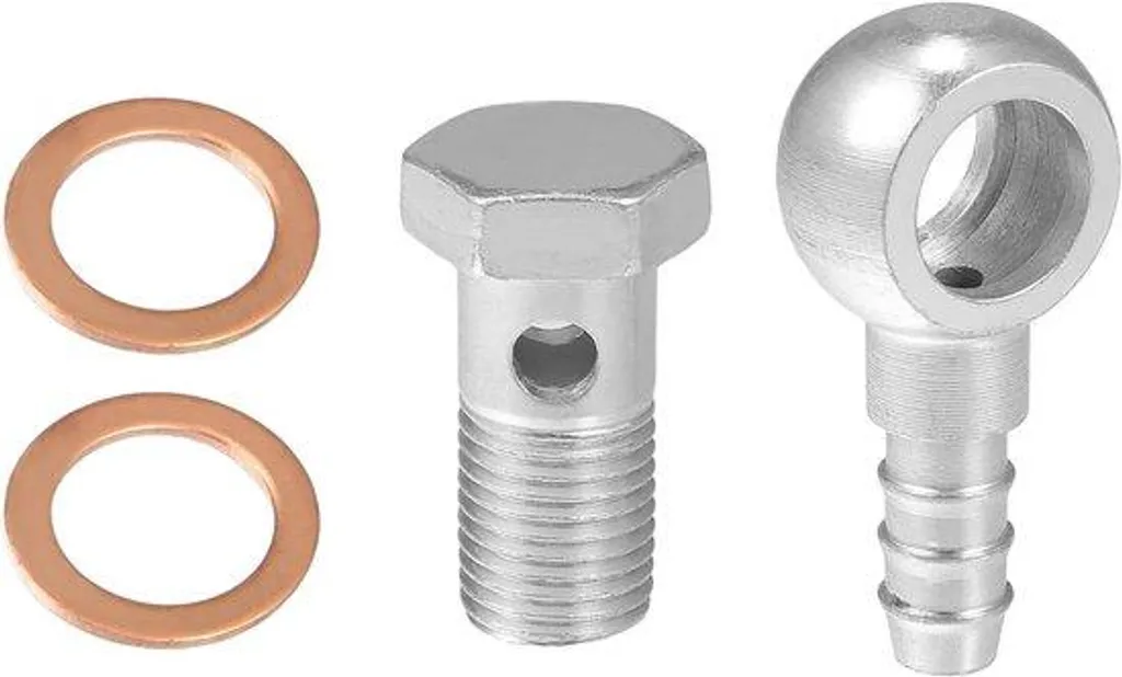 Adaptateur Banjo M14x1,5 argenté 14mm vers 10mm - Lot de 4 pièces