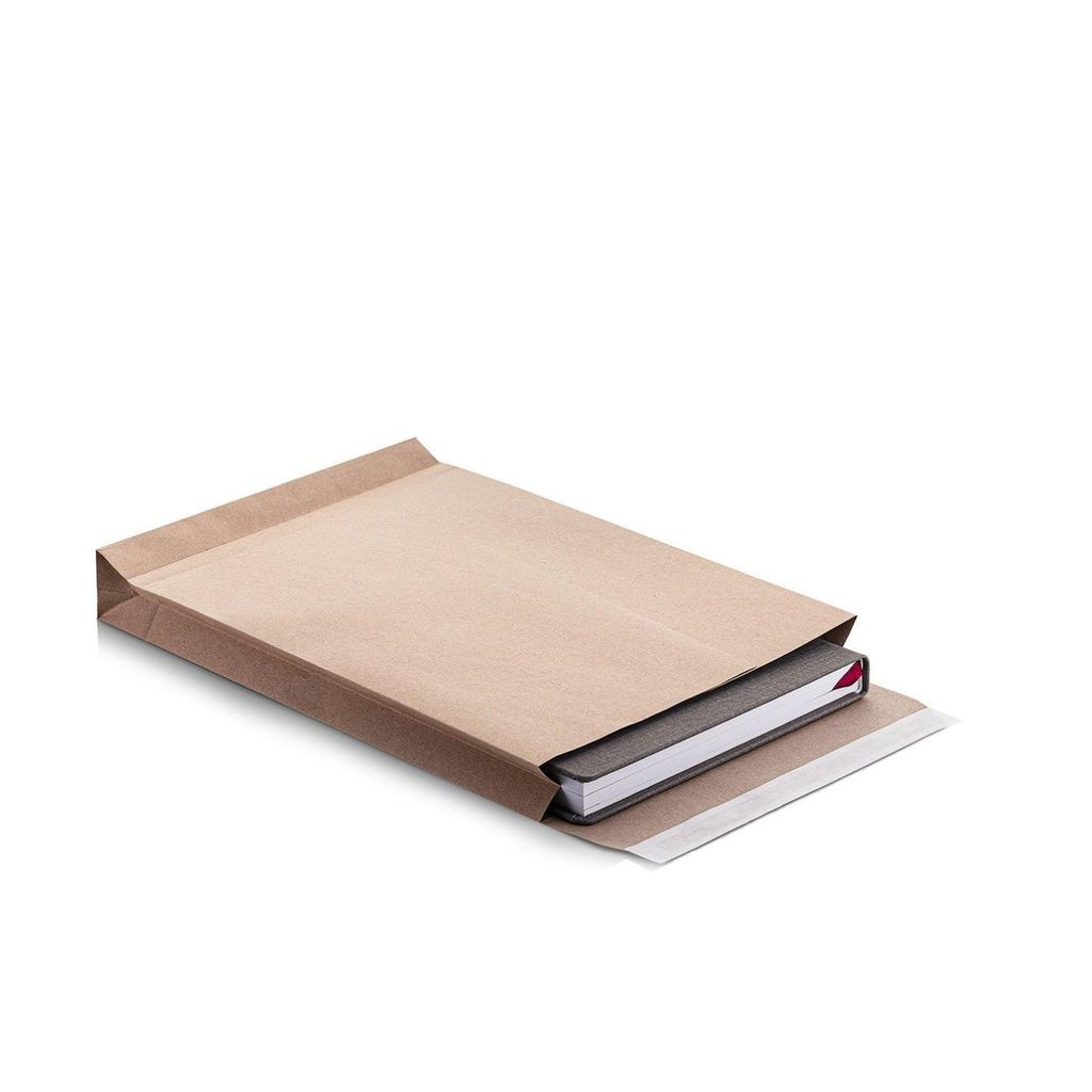LOGIC PACK 100 Faltentaschen C4 4 cm Versandtaschen 229 x 324 x 40 mm haftklebend braun