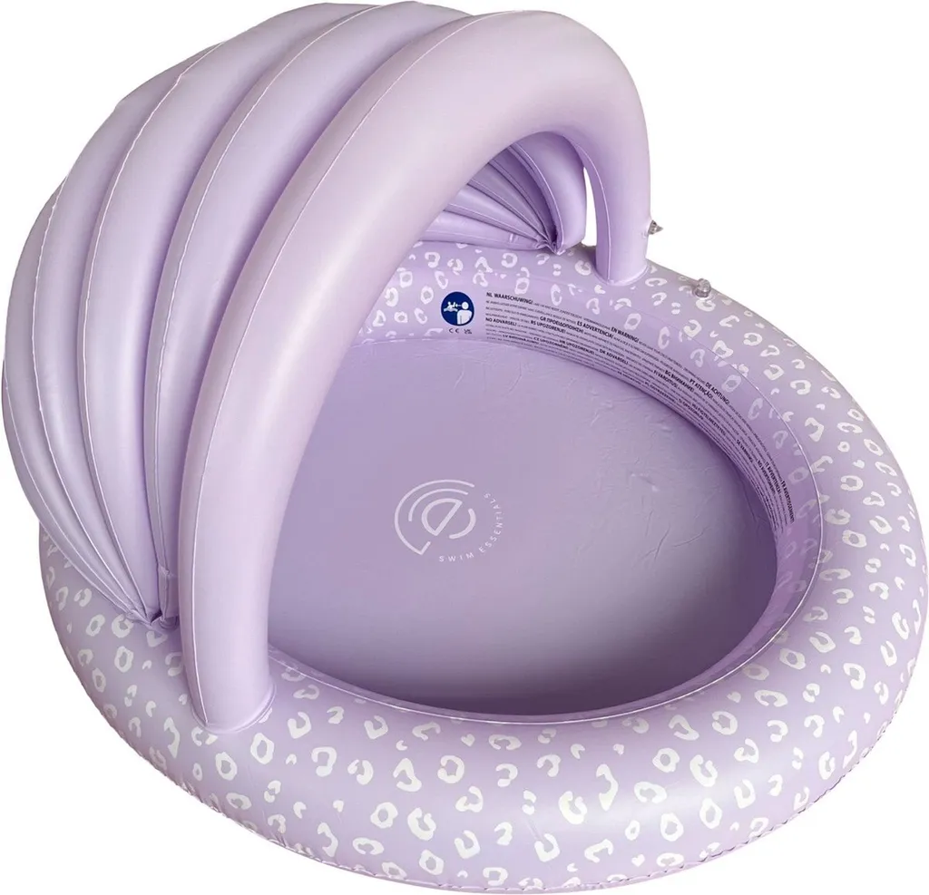 Piscine gonflable pour bébé 100 cm avec pare-soleil imprimé léopard - 2