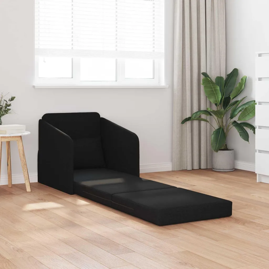 Petit canapé-lit pliant vidaXL noir : la solution gain de place en tissu