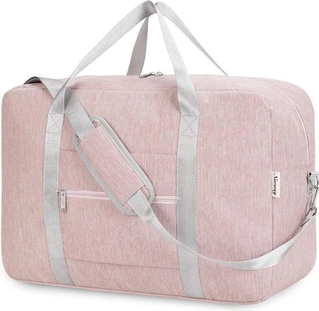 Sac de voyage rose 55 cm avec rabat design et grand volume de sport