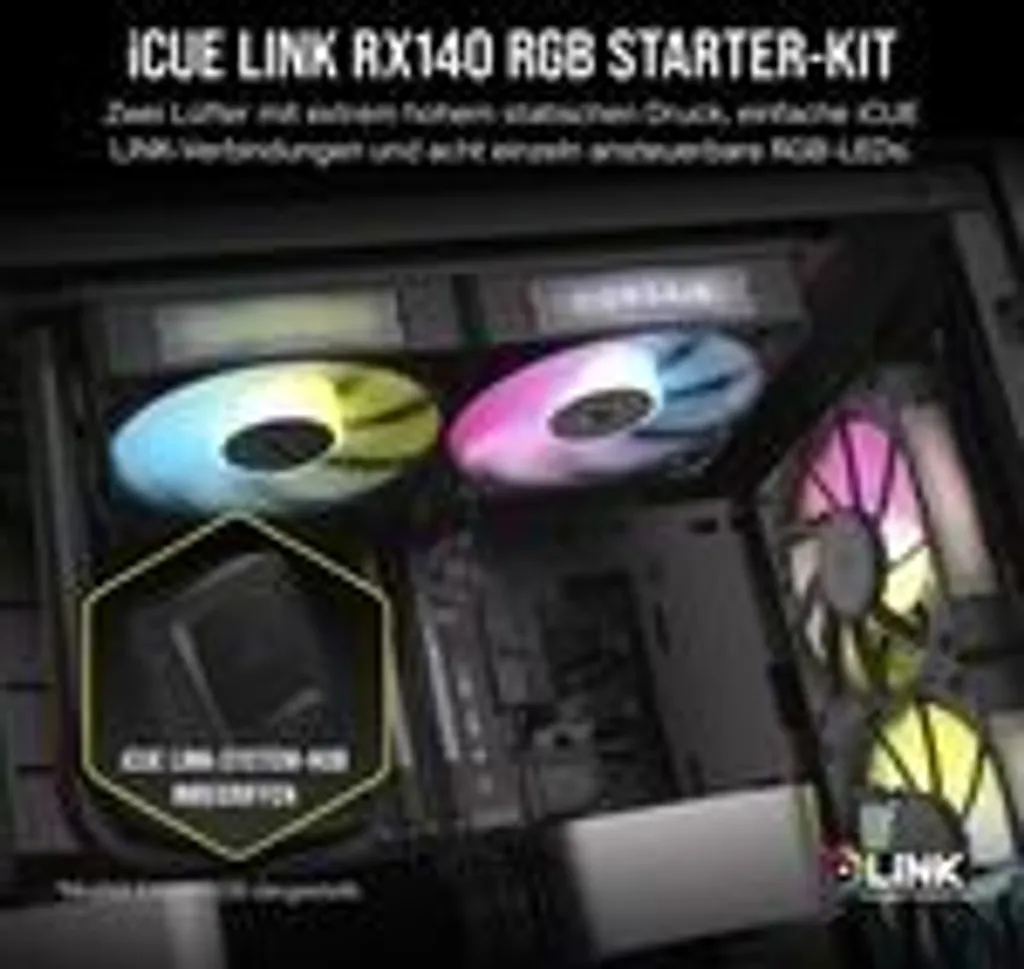 Corsair CO-9051020-WW CORSAIR Lüfter 140*140*25 RX140 RGB iCUE Link Dual Kit - 6