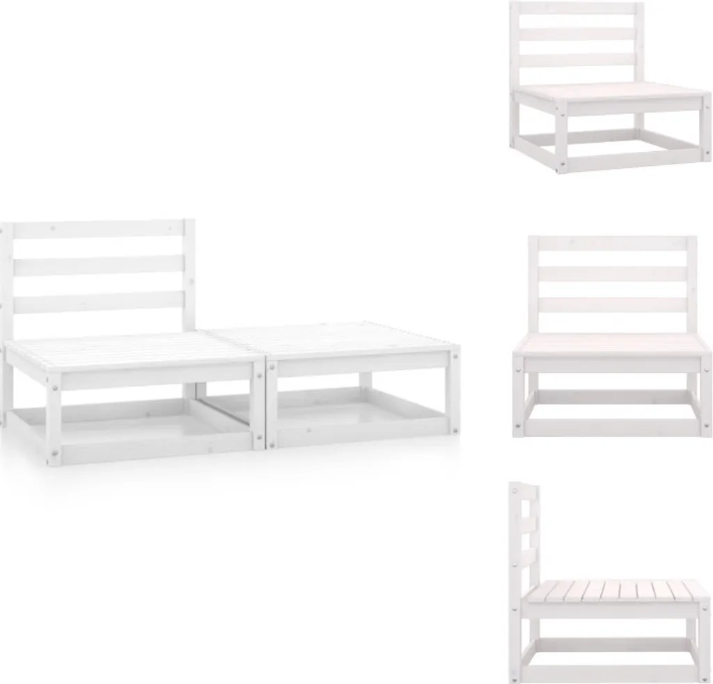 vidaXL Set Arredo Giardino Shabby Bianco in Legno di Pino 2 Pezzi