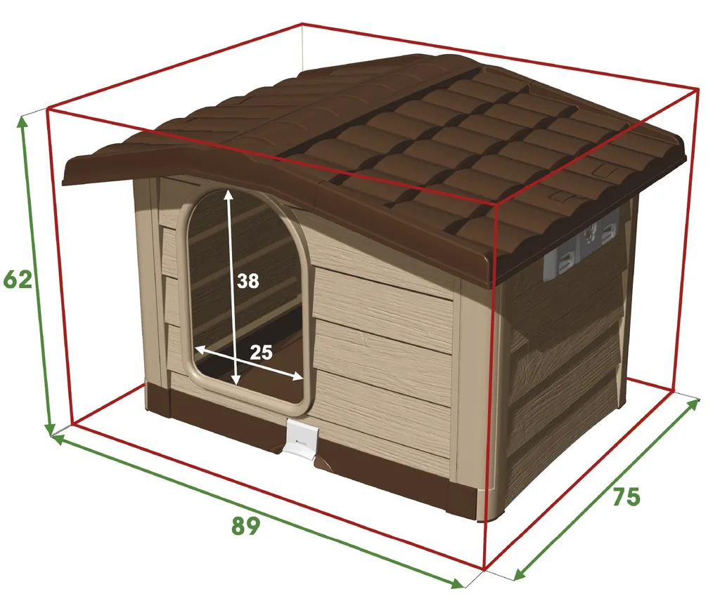 Cuccia Cane Esterno Bama 89x75x62 cm Resina - Montaggio Senza Attrezzi - 4