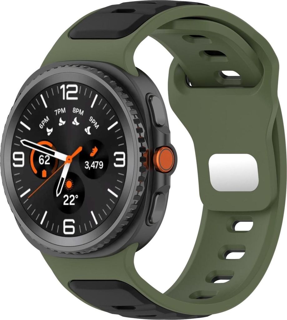 Für Samsung Galaxy Watch 8 / 8 Classic Reverse Buckle Two Color Silikon Armband Grün / Schwarz