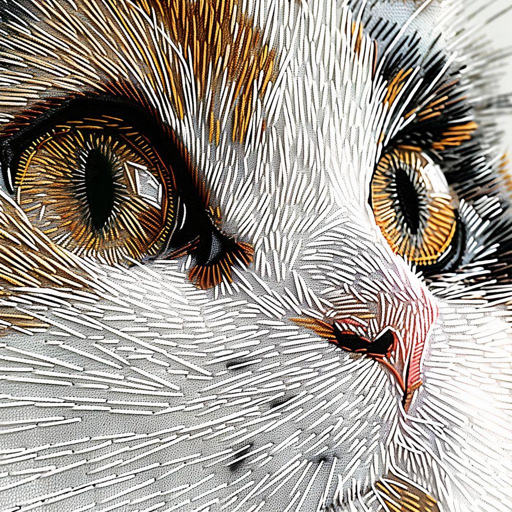 Plakat 60x60cm Genähte Katze