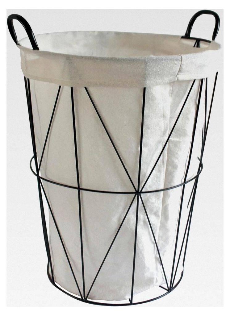 Korb aus Baumwollmischgewebe, Schwarz, 40cm x 40cm x 50cm