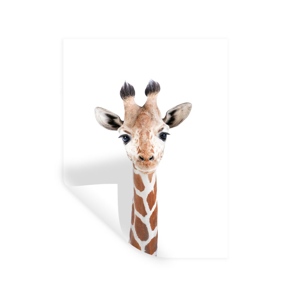 MuchoWow Wandtattoo Wandsticker Wandaufkleber Giraffe - Tiere - Natur - Porträt 120x160 cm Selbstklebend und Repositionierbar - Wierderverwendba...