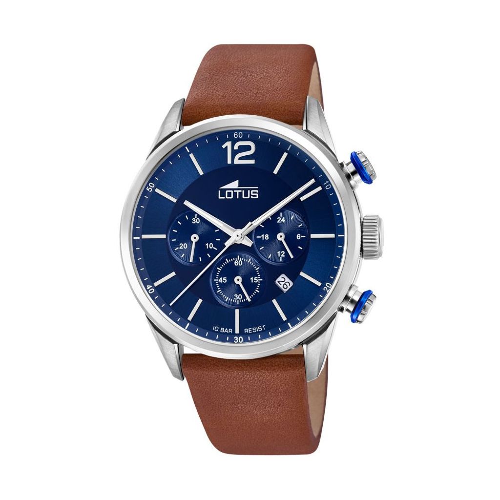 Lotus Herren Armbanduhr Lederband braun Chronograph 18689/1