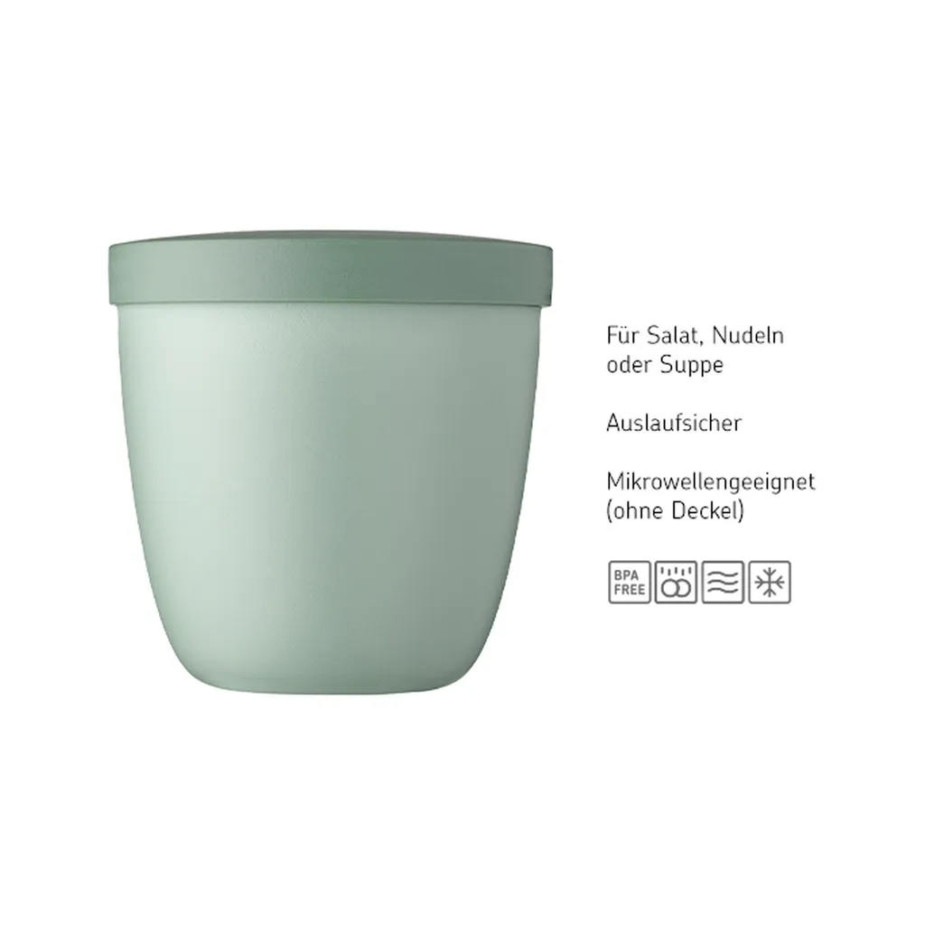Mepal Ellipse - Pratico contenitore a bicchiere per cereali e yogurt, adatto per congelatore, microonde e lavastoviglie, adatto come porta pranzo o porta snack, colore Nordic Blue (blu
